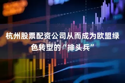 杭州股票配资公司从而成为欧盟绿色转型的“排头兵”